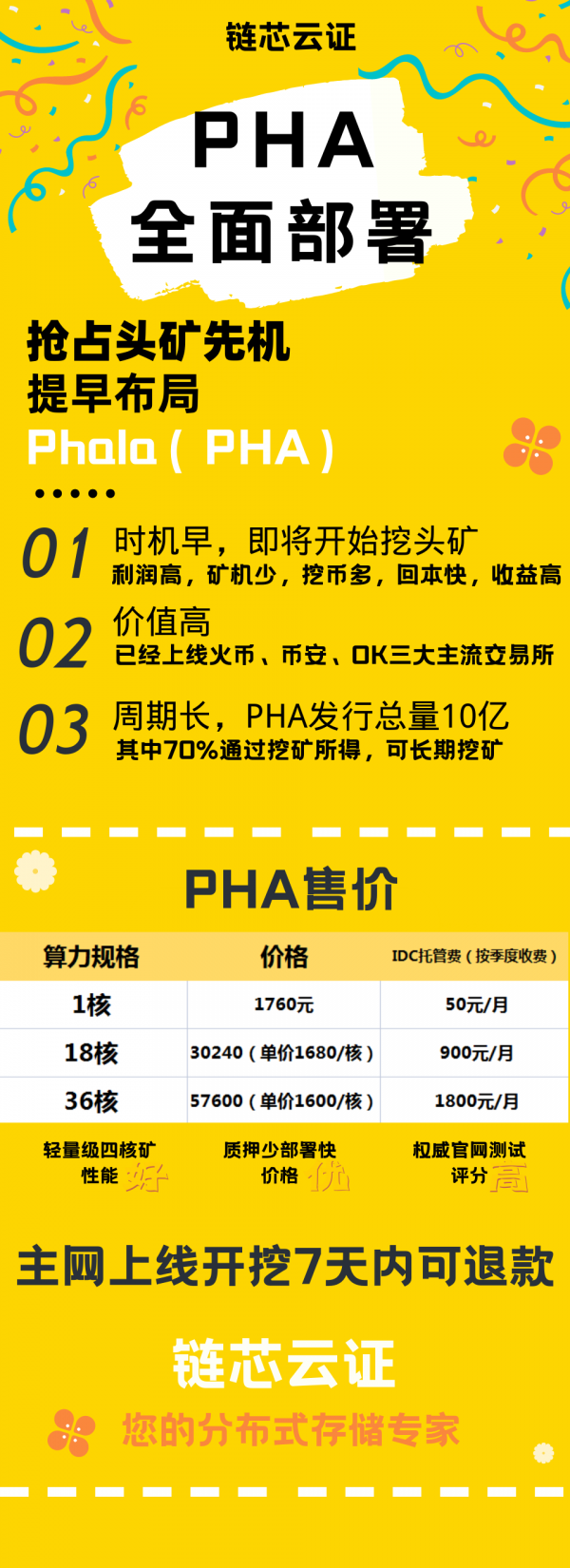 Phala矿机硬件要求 PHA矿机服务器价格